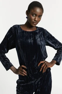 Xandres Blouse en velours écrasé-Femme Blouses