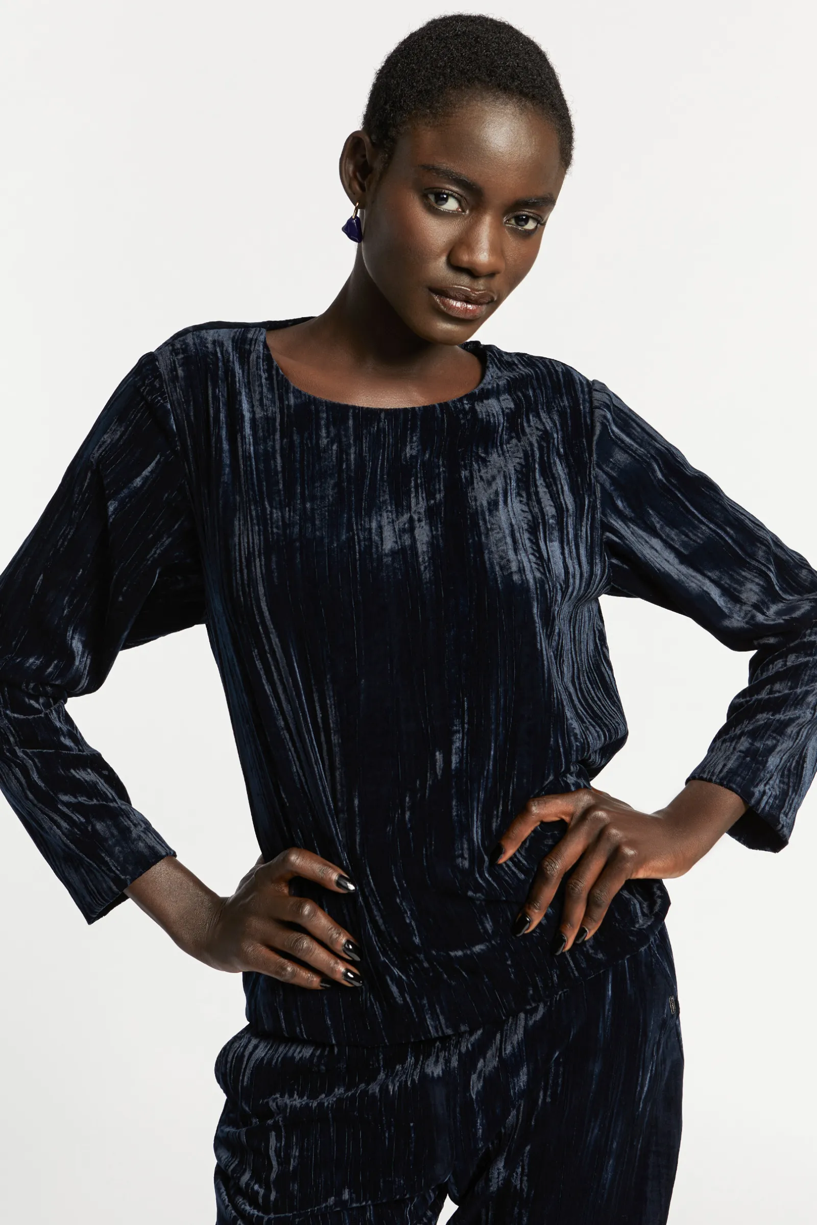 Xandres Blouse en velours écrasé-Femme Blouses