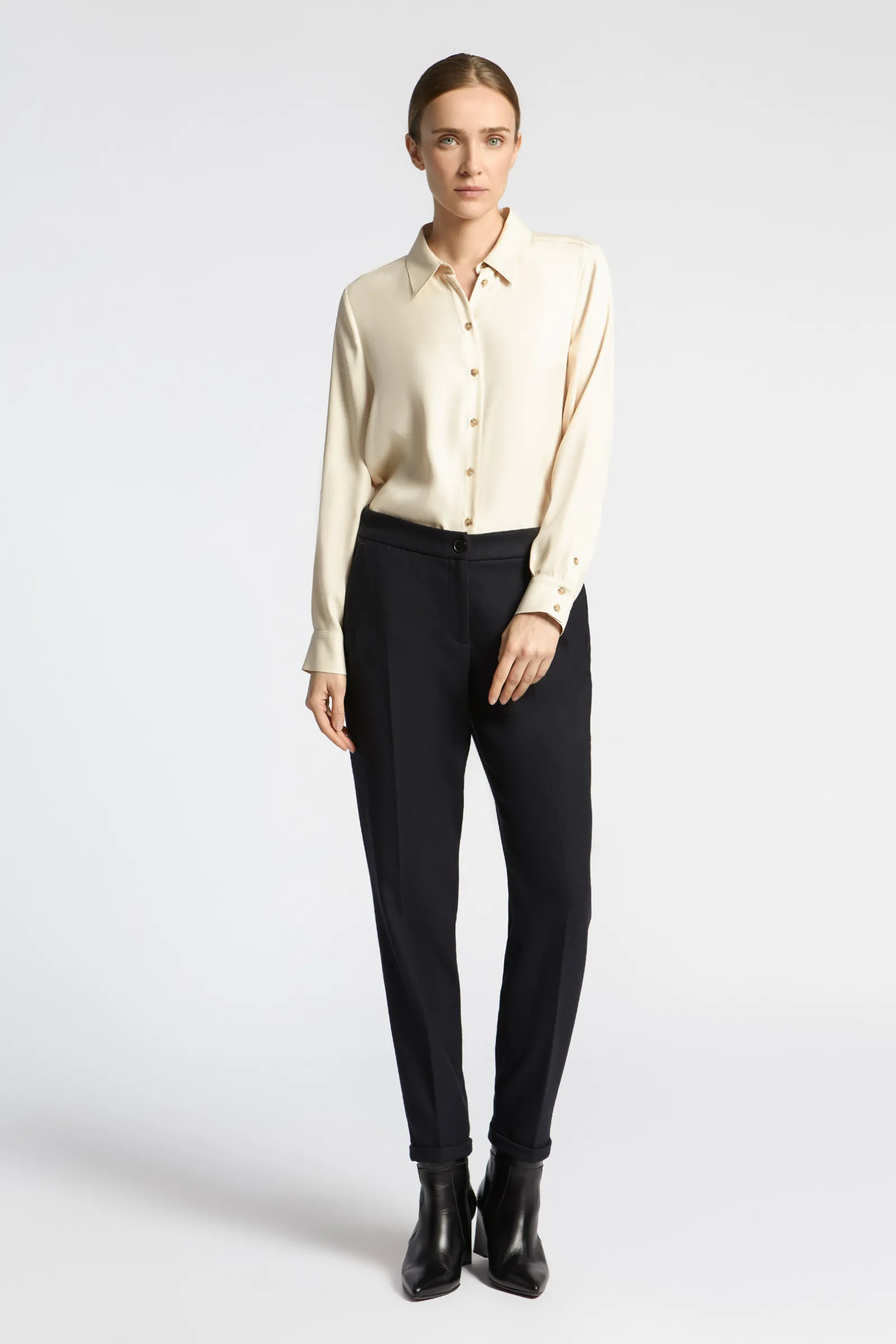 Xandres Blouse élégante avec col de chemise-Femme Blouses|Xandres Plus