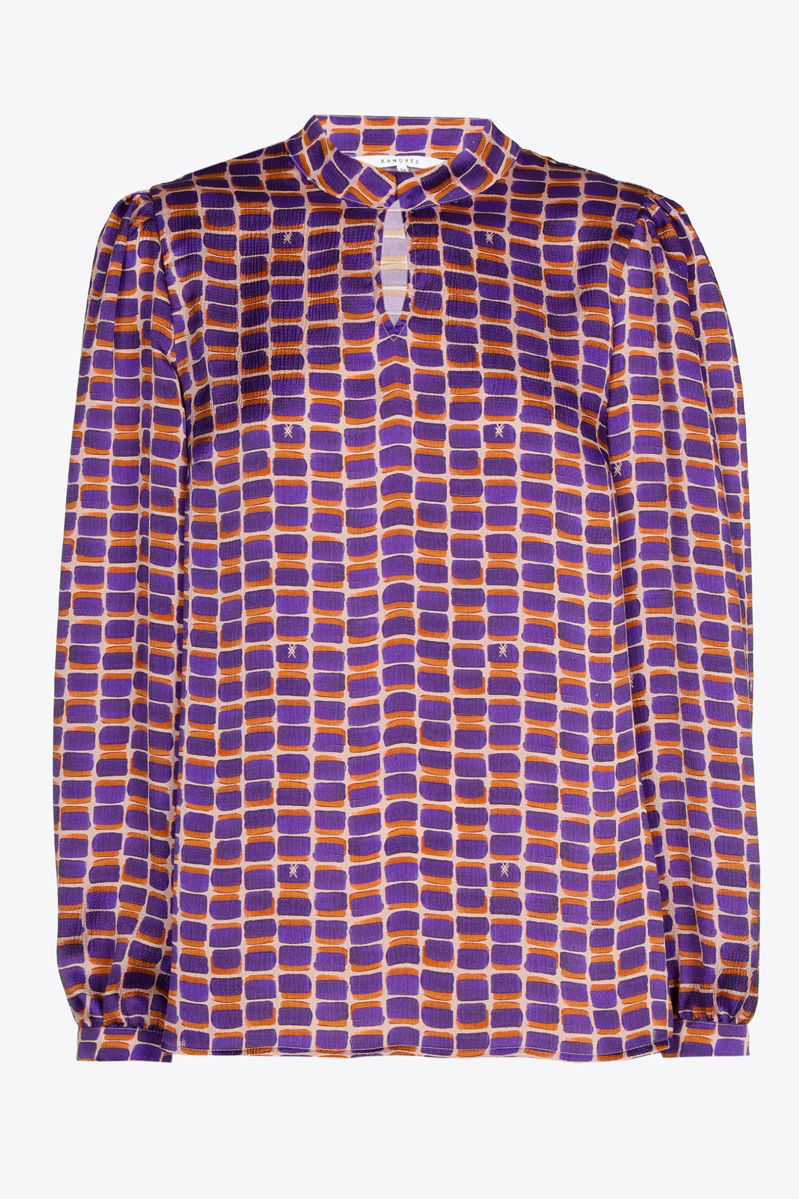Xandres Blouse seersucker avec imprimé logo-Femme Xandres Plus