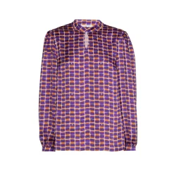 Xandres Blouse seersucker avec imprimé logo-Femme Xandres Plus