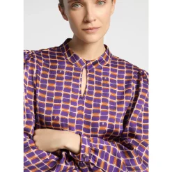 Xandres Blouse seersucker avec imprimé logo-Femme Xandres Plus