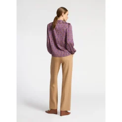 Xandres Blouse seersucker avec imprimé logo-Femme Xandres Plus