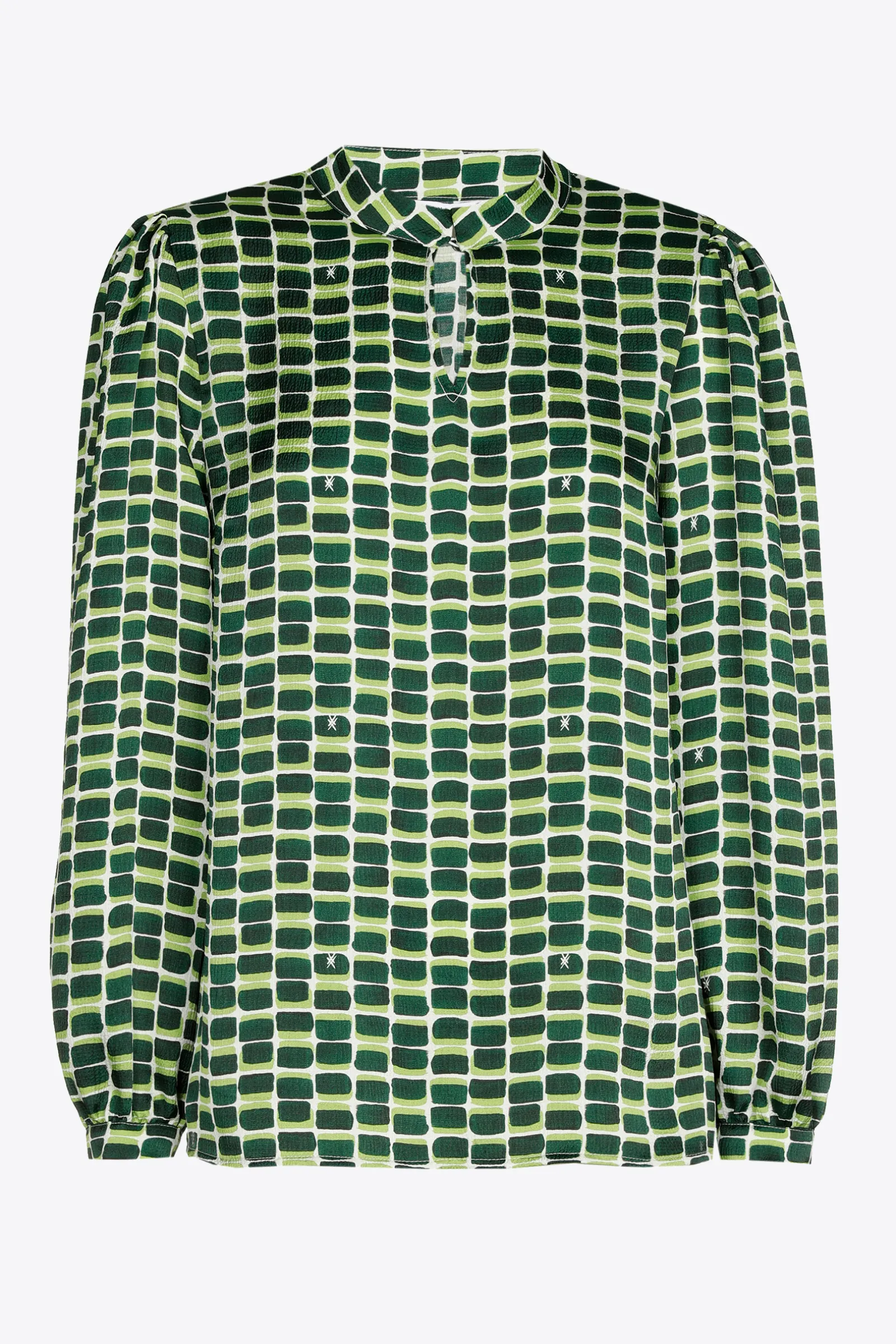 Xandres Blouse seersucker avec imprimé logo-Femme Xandres Plus|Blouses