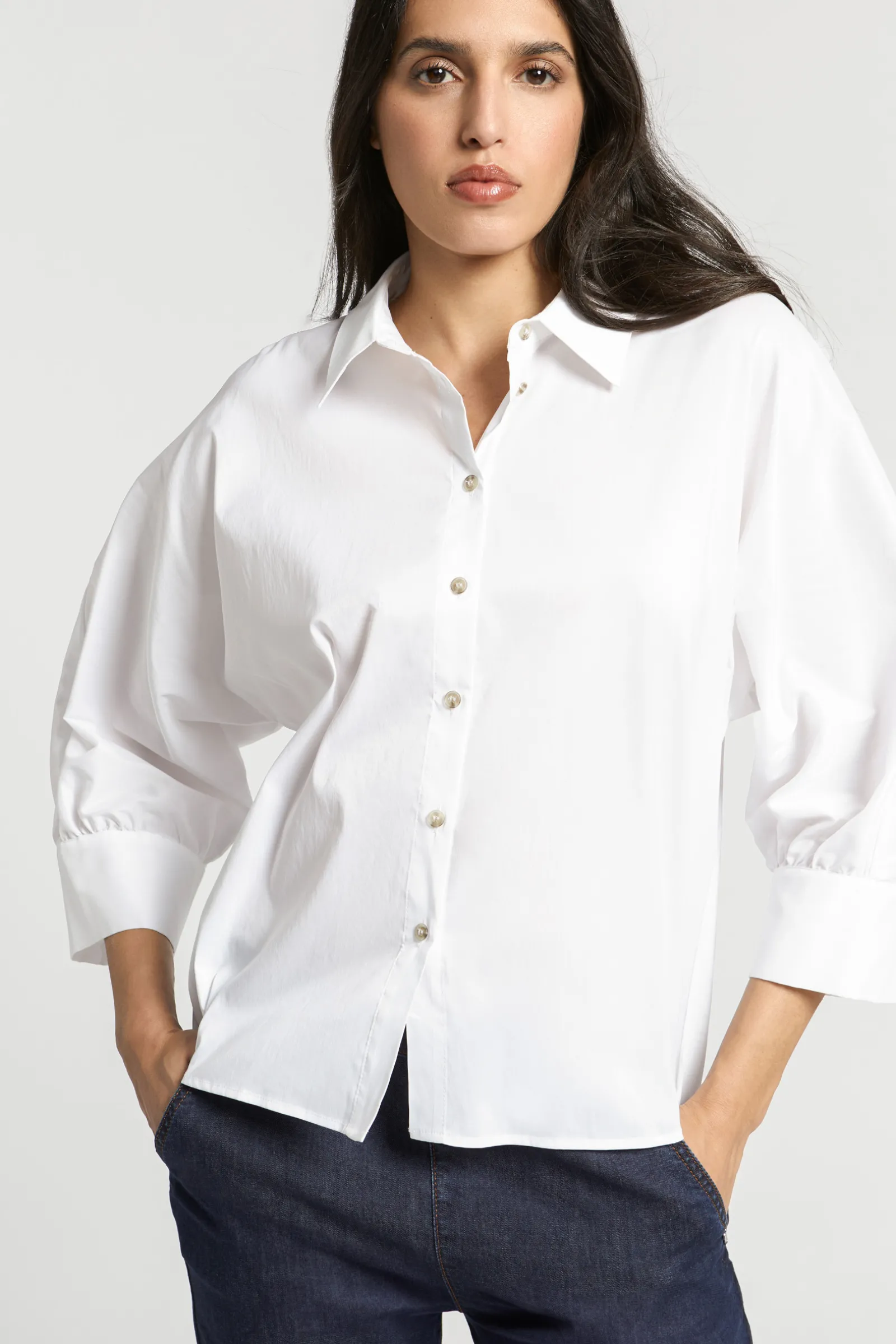 Xandres Blouse volumineuse avec col de chemise-Femme Blouses