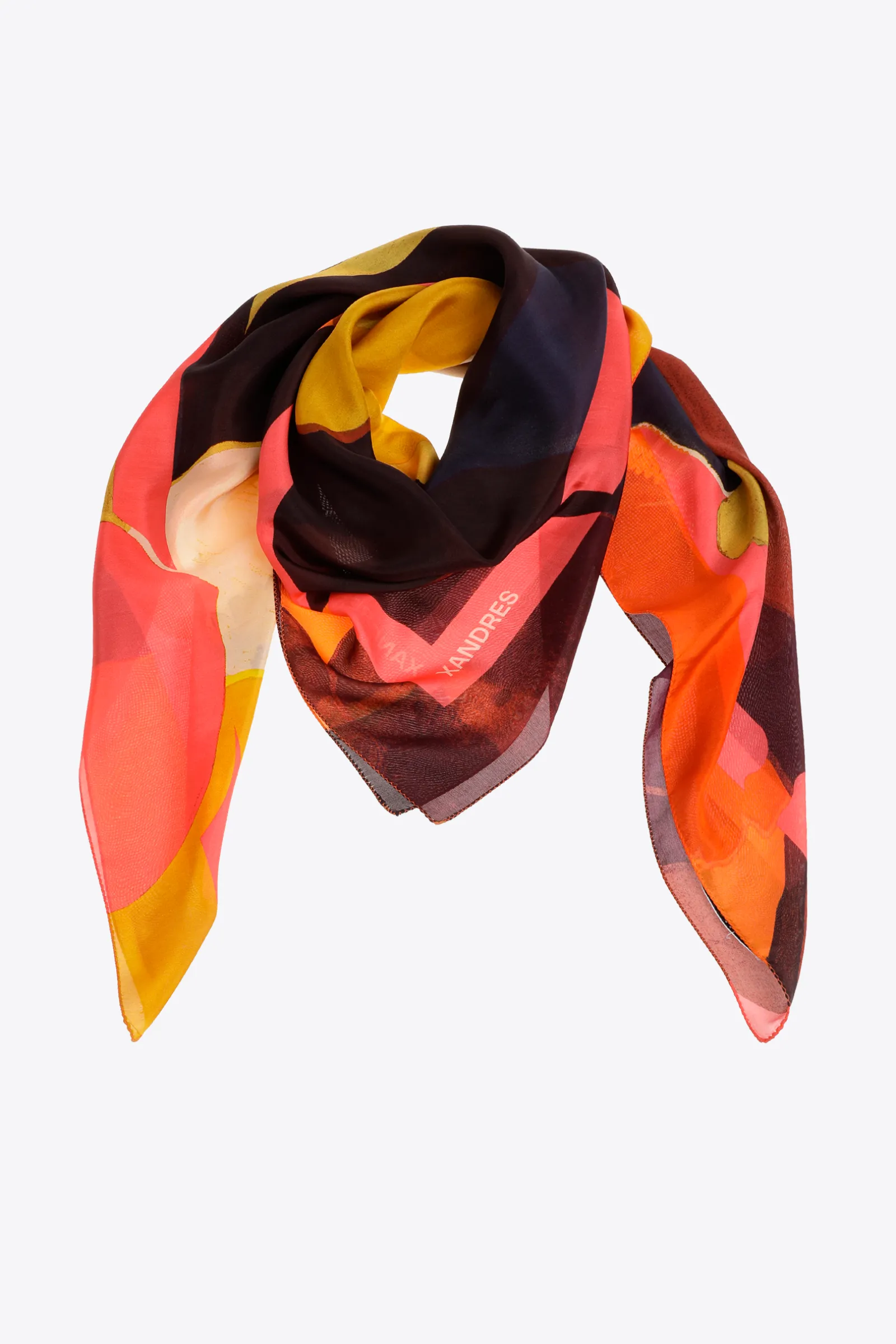 Xandres Écharpe en soie à motif floral-Femme Accessoires|Echarpes