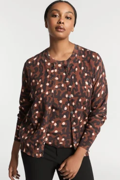 Xandres Fin gilet tissé à motif-Femme Xandres Plus|Pulls & Cardigans