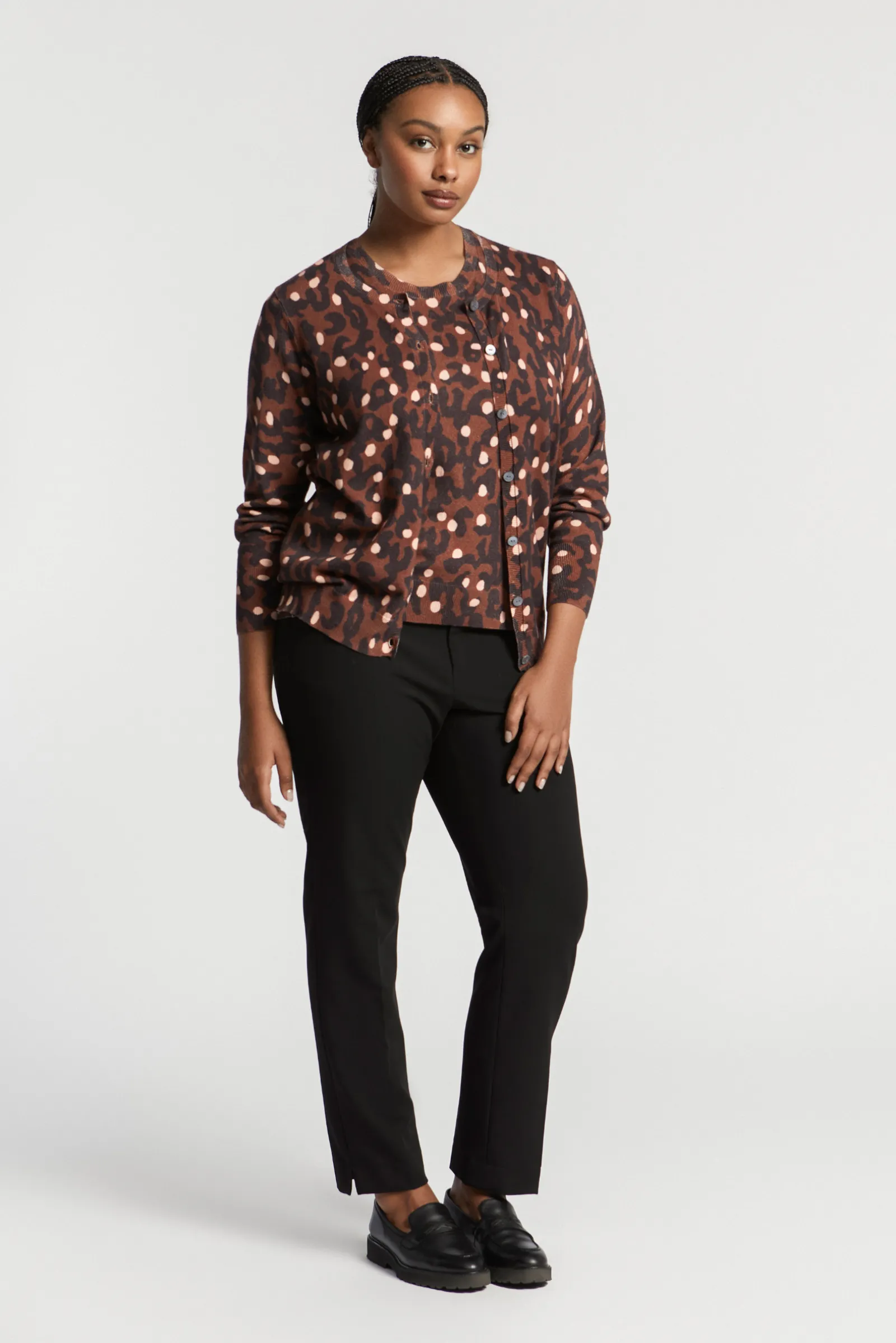 Xandres Fin gilet tissé à motif-Femme Xandres Plus|Pulls & Cardigans