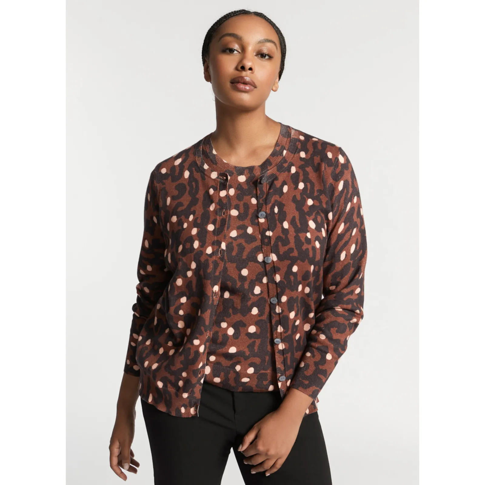 Xandres Fin gilet tissé à motif-Femme Xandres Plus|Pulls & Cardigans