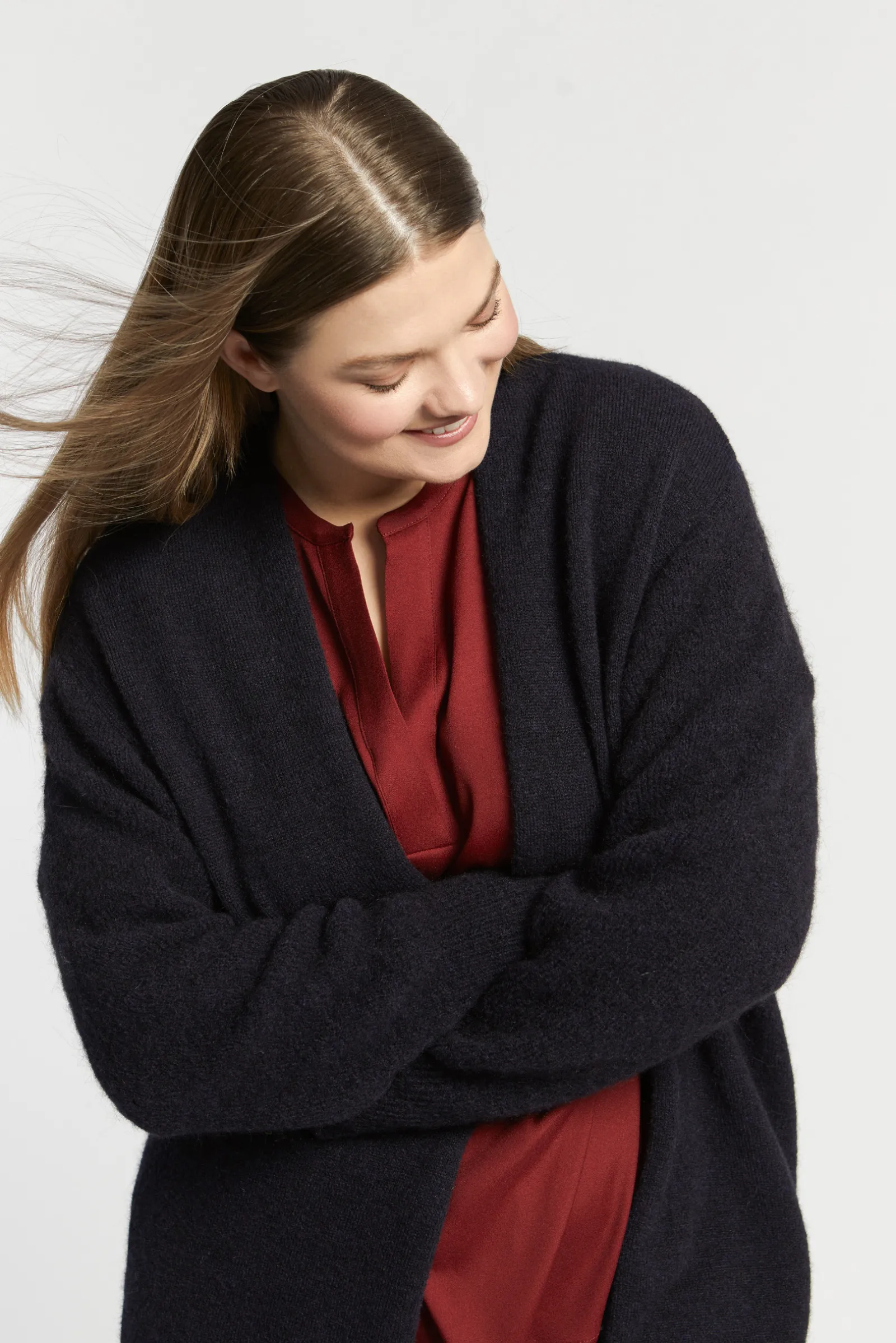 Xandres Gilet long en laine d’alpaga-Femme Xandres Plus|Pulls & Cardigans