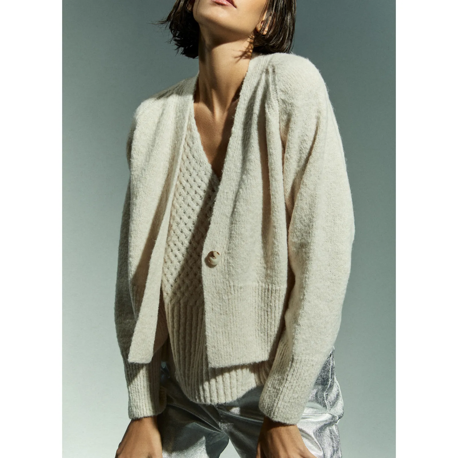 Xandres Gilet surdimensionné confectionné dans un mélange de laines-Femme Pulls & Cardigans