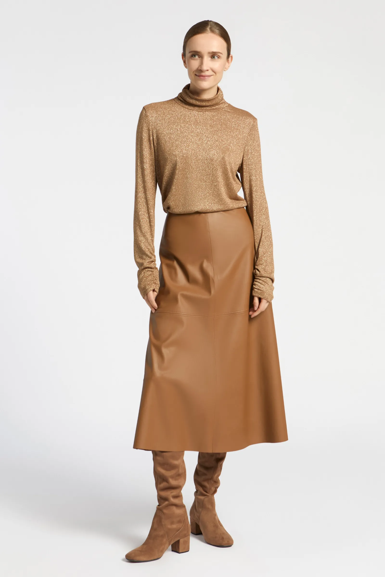 Xandres Jupe en ligne A en faux cuir-Femme Jupes