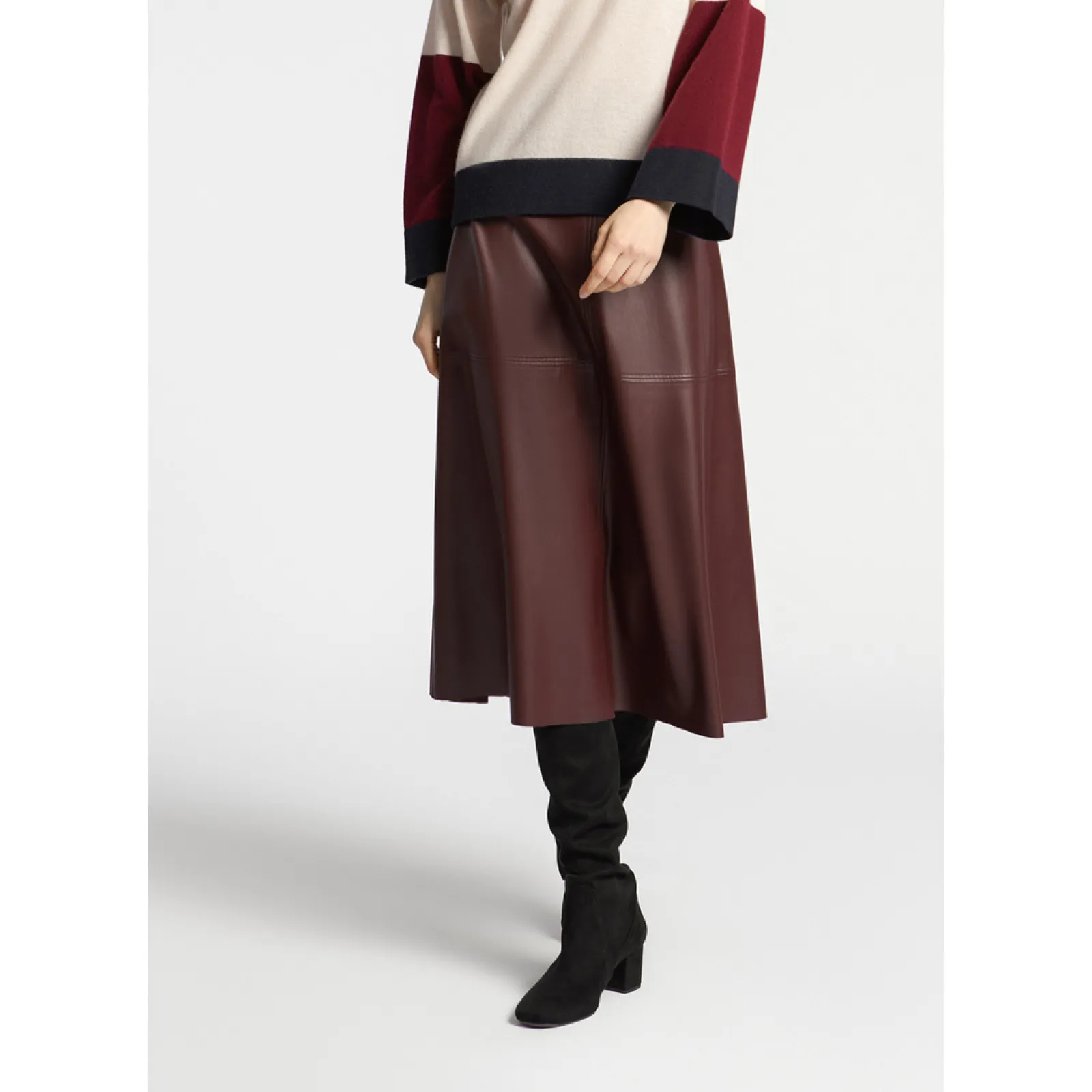 Xandres Jupe en ligne A en faux cuir-Femme Jupes