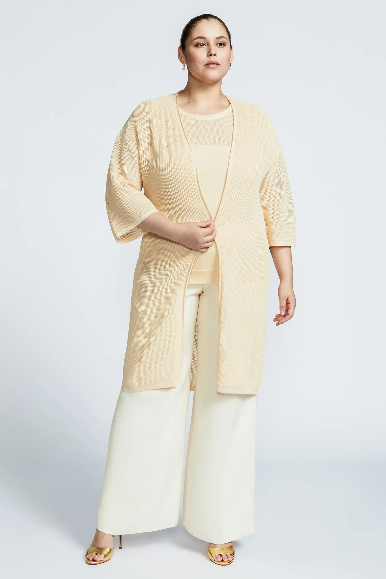 Xandres Long gilet en viscose Ecovero-Femme Xandres Plus|Pulls & Cardigans