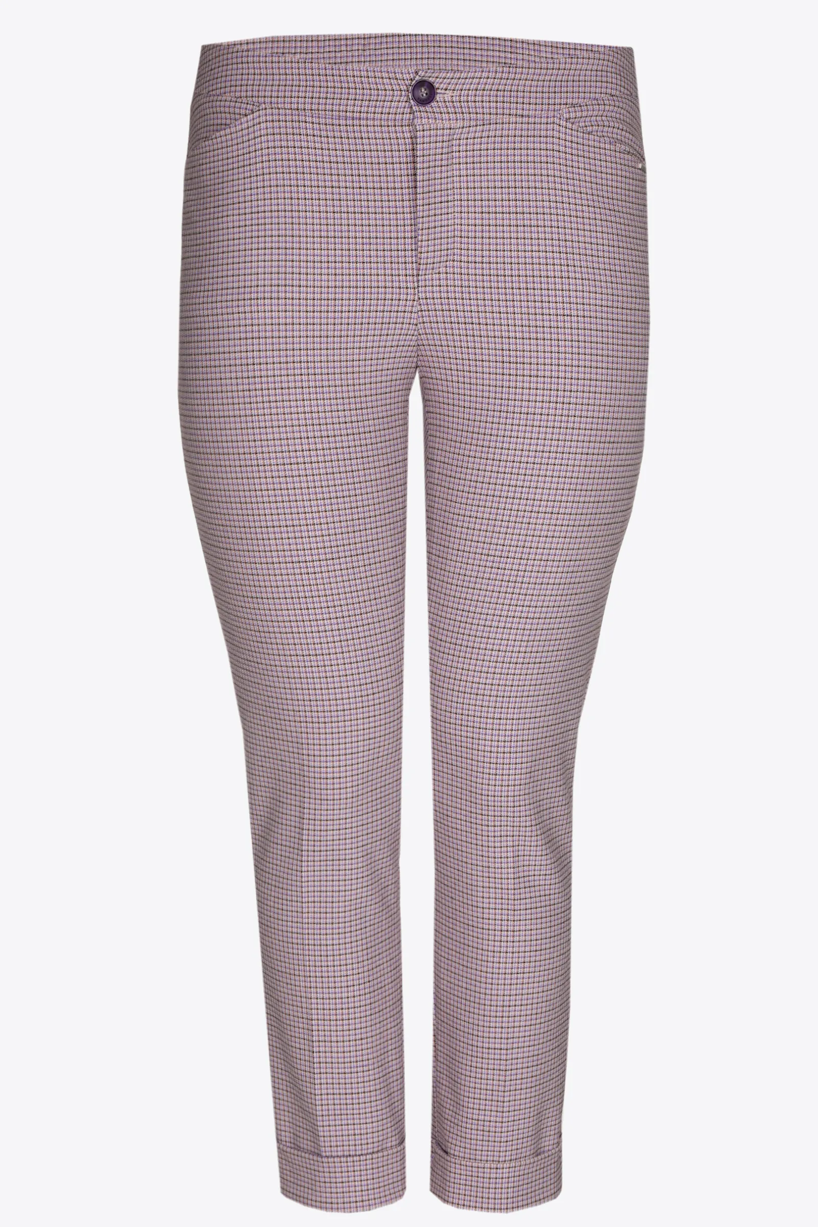 Xandres Pantalon avec fin motif à carreaux-Femme Xandres Plus|Pantalons