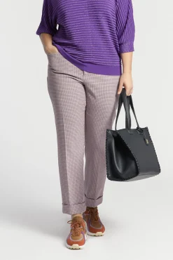 Xandres Pantalon avec fin motif à carreaux-Femme Xandres Plus|Pantalons