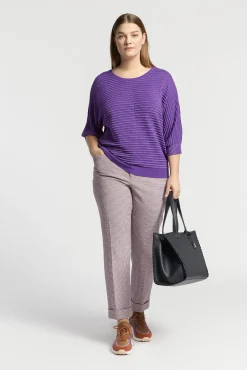 Xandres Pantalon avec fin motif à carreaux-Femme Xandres Plus|Pantalons