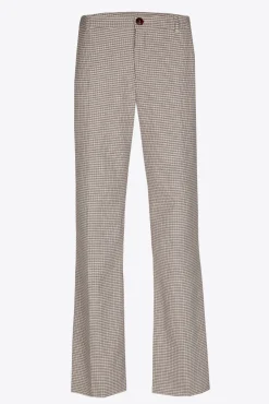 Xandres Pantalon avec motif à petits carreaux-Femme Pantalons