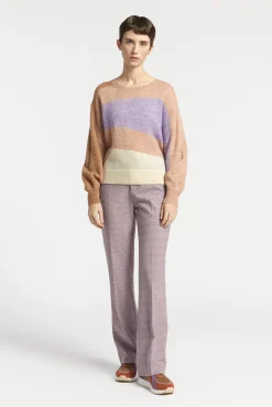 Xandres Pantalon avec subtil motif à carreaux-Femme Pantalons