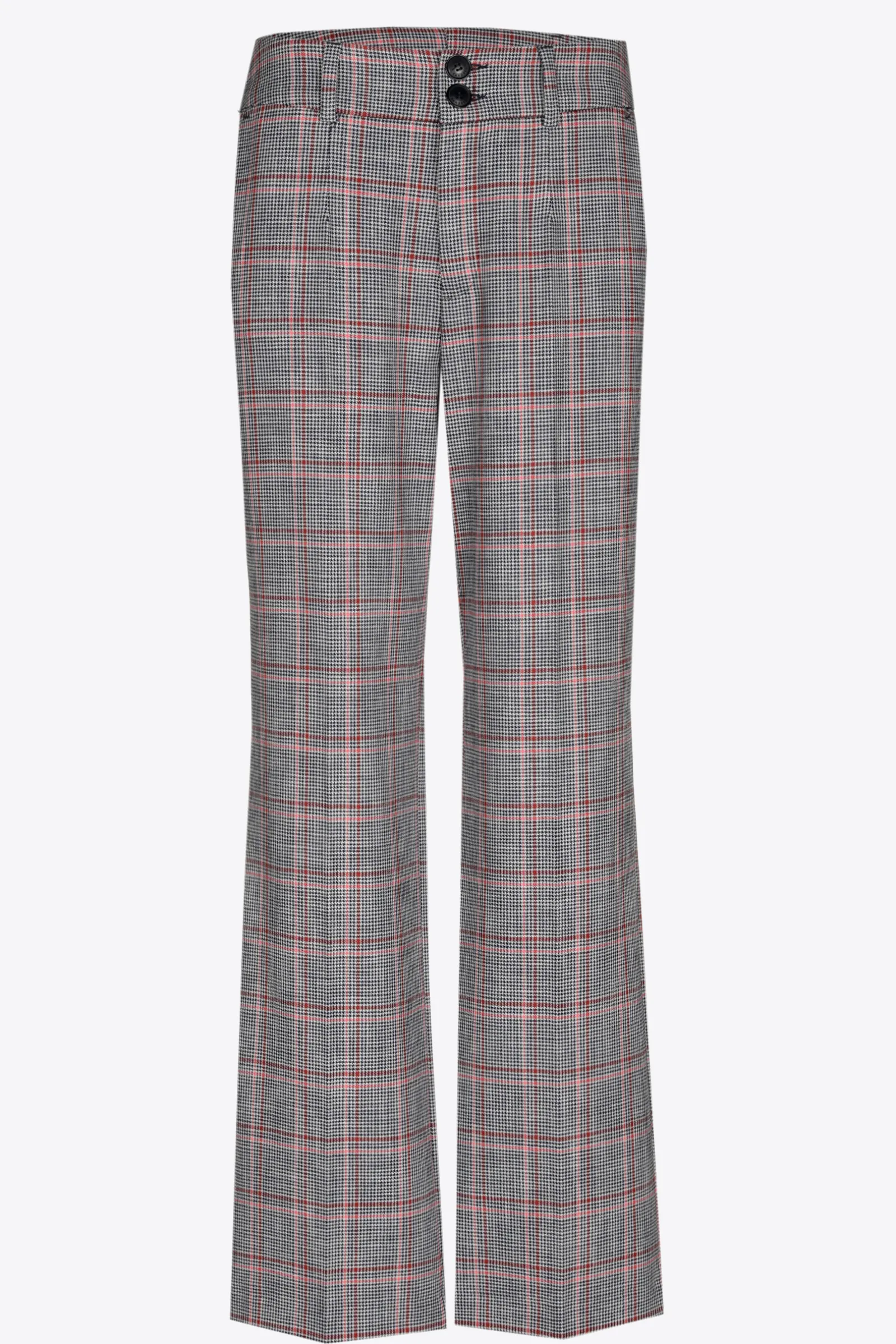 Xandres Pantalon à carreaux à jambes droites-Femme Pantalons