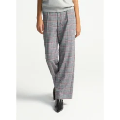 Xandres Pantalon à carreaux à jambes droites-Femme Pantalons
