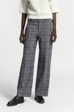 Xandres Pantalon à carreaux à jambes larges-Femme Pantalons