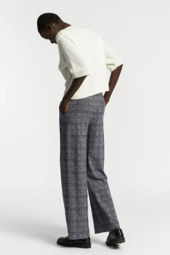 Xandres Pantalon à carreaux à jambes larges-Femme Pantalons
