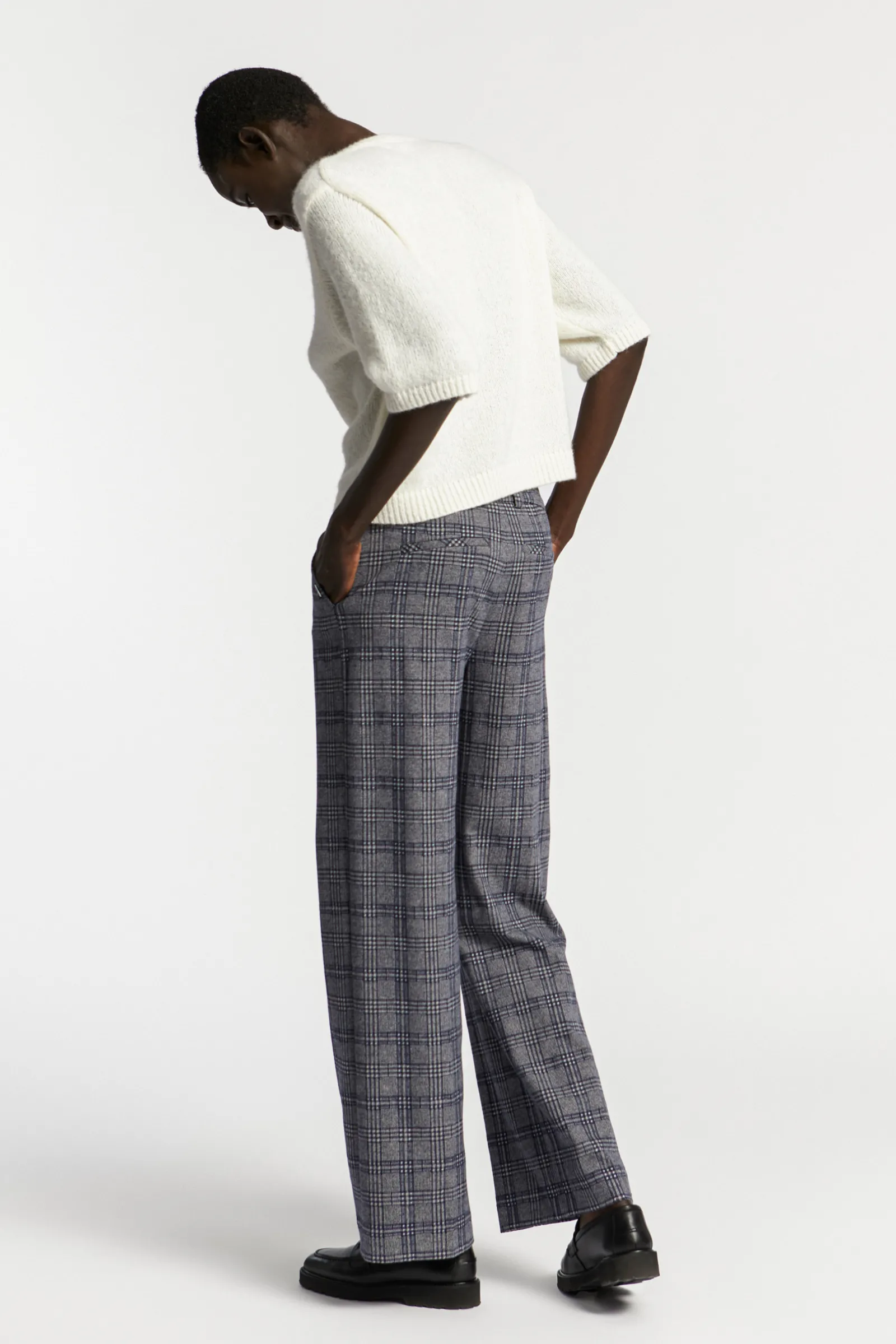 Xandres Pantalon à carreaux à jambes larges-Femme Pantalons