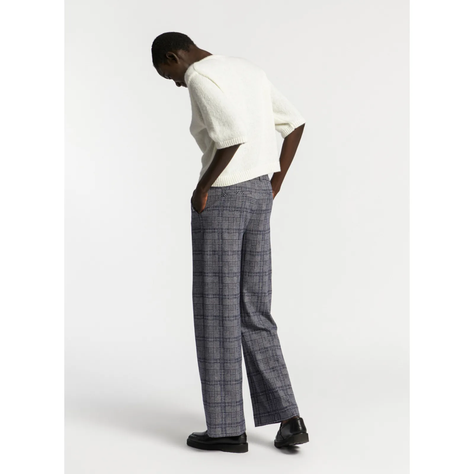 Xandres Pantalon à carreaux à jambes larges-Femme Pantalons