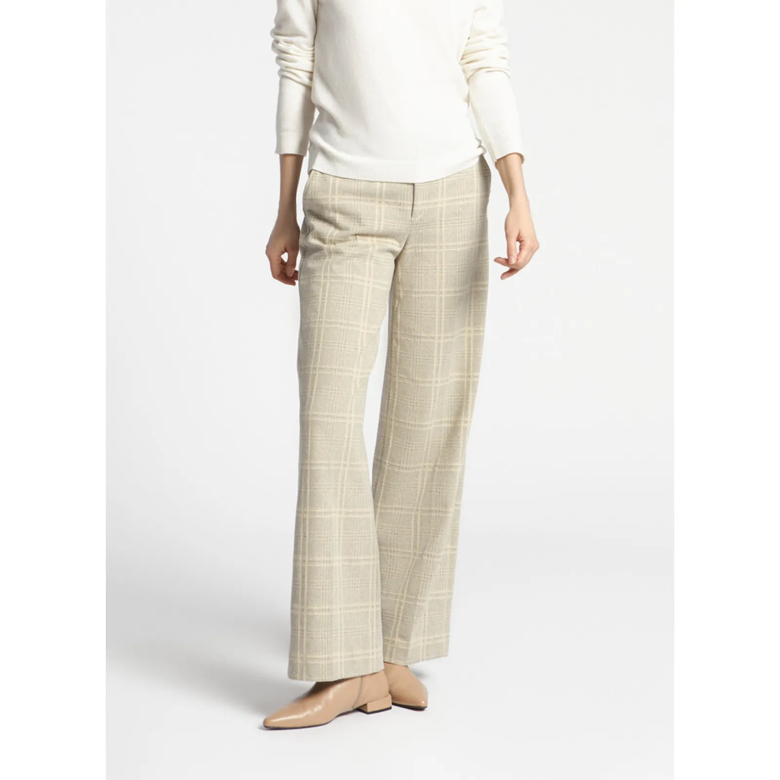 Xandres Pantalon à carreaux à jambes larges-Femme Pantalons