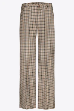 Xandres Pantalon à carreaux à jambes larges-Femme Pantalons