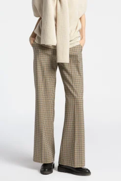 Xandres Pantalon à carreaux à jambes larges-Femme Pantalons