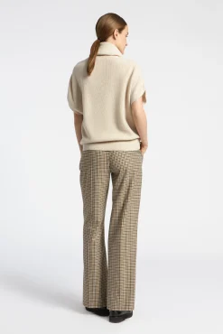 Xandres Pantalon à carreaux à jambes larges-Femme Pantalons