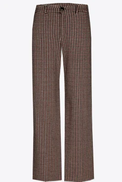 Xandres Pantalon à carreaux à jambes larges-Femme Pantalons