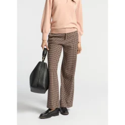 Xandres Pantalon à carreaux à jambes larges-Femme Pantalons