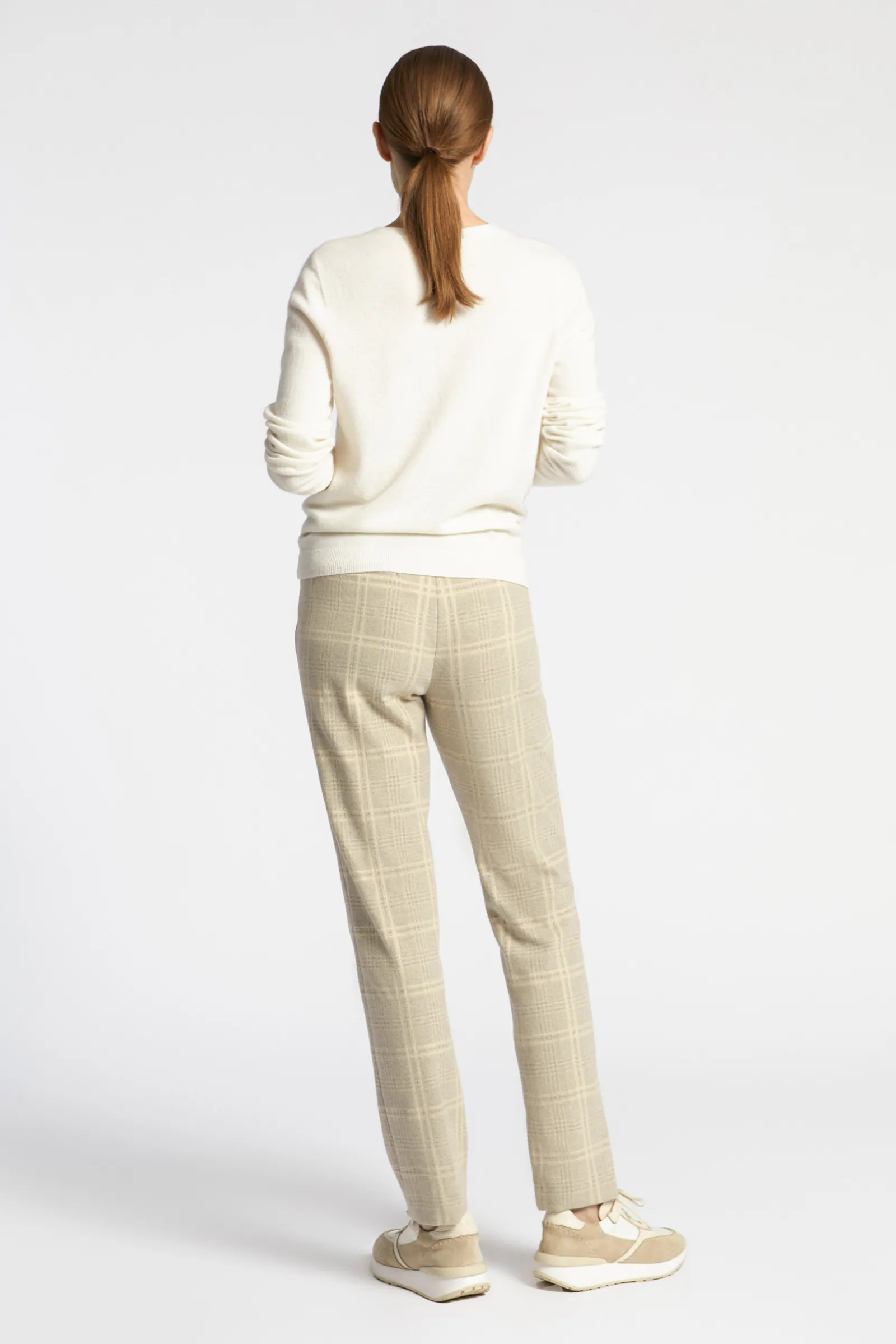 Xandres Pantalon à carreaux à jambes étroites-Femme Pantalons