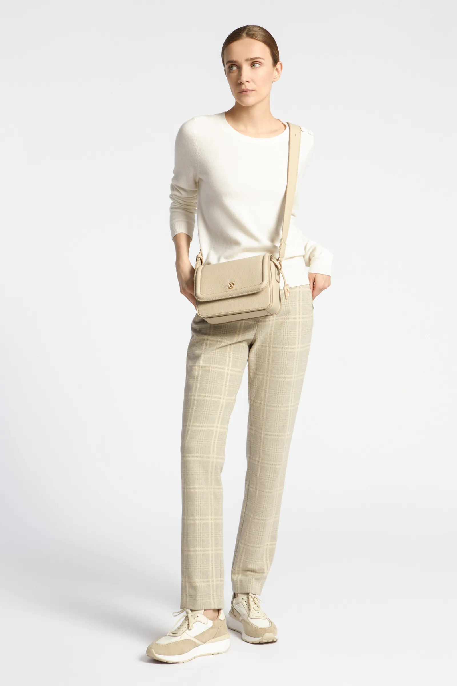 Xandres Pantalon à carreaux à jambes étroites-Femme Pantalons