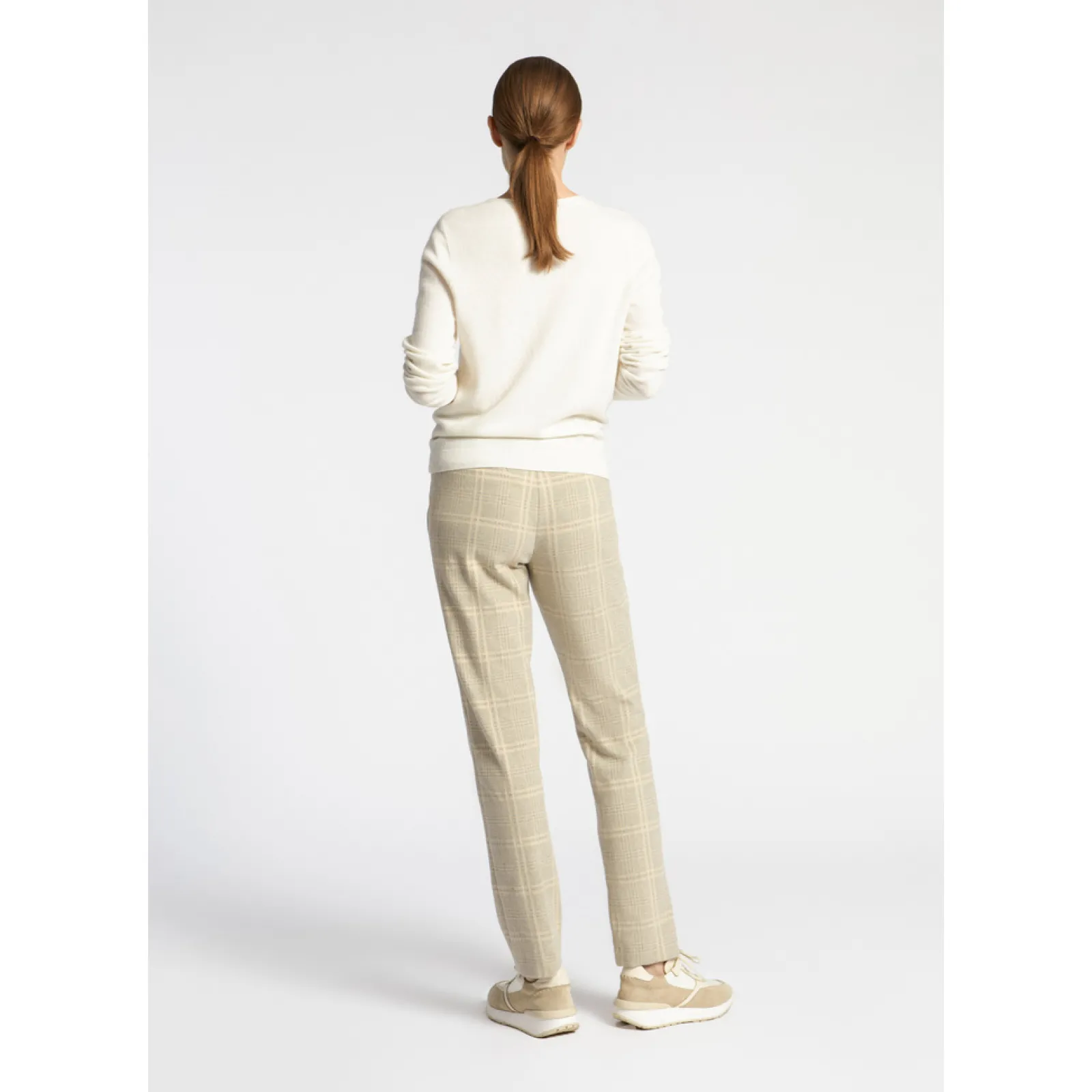Xandres Pantalon à carreaux à jambes étroites-Femme Pantalons