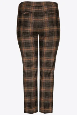 Xandres Pantalon à carreaux à jambes étroites-Femme Xandres Plus|Pantalons
