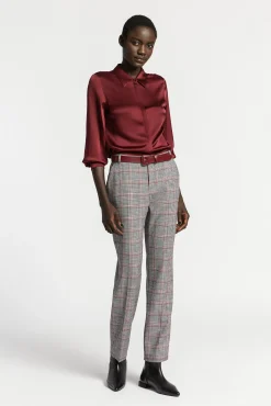 Xandres Pantalon à carreaux à jambes étroites-Femme Pantalons