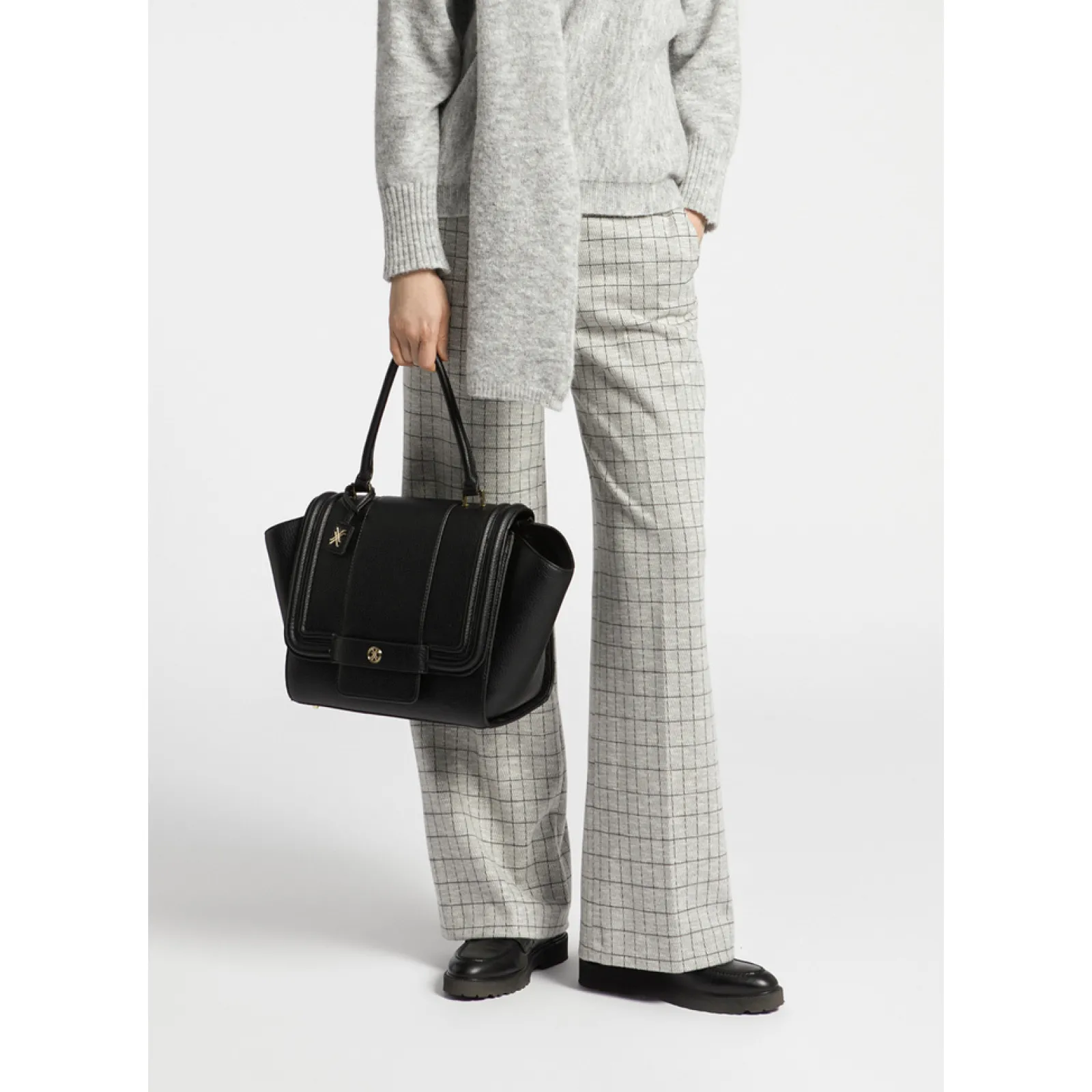 Xandres Pantalon doux à carreaux-Femme Pantalons