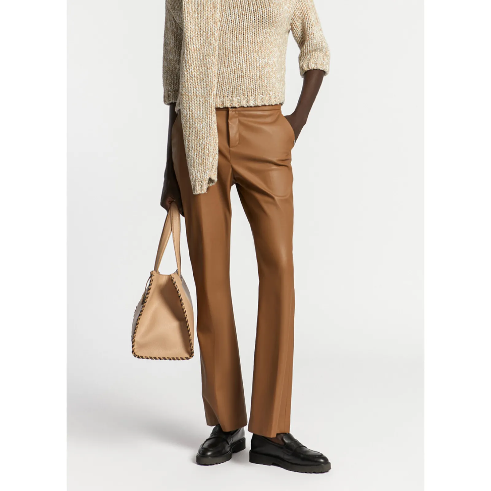 Xandres Pantalon en faux cuir-Femme Pantalons