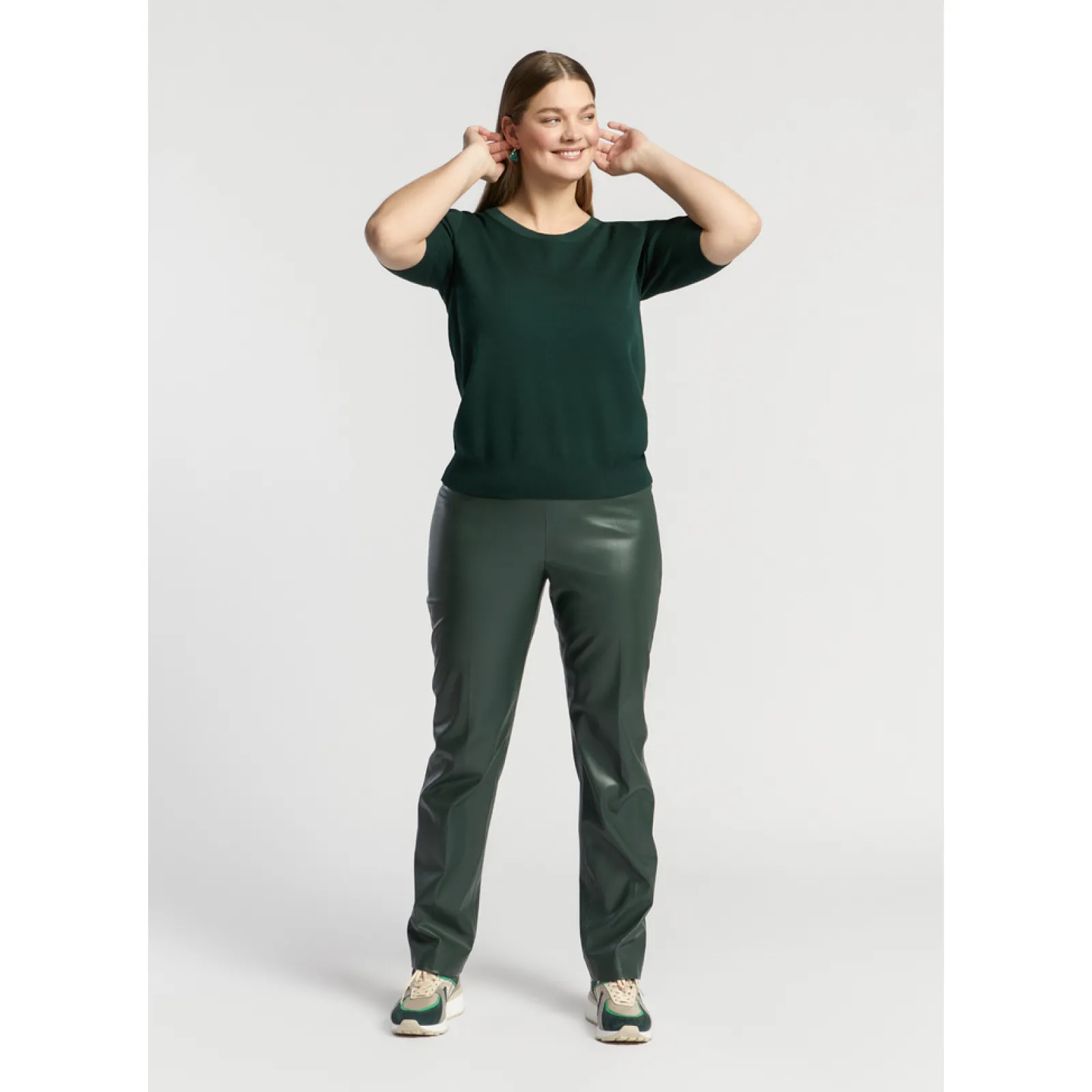 Xandres Pantalon en faux cuir à élastique-Femme Xandres Plus|Pantalons