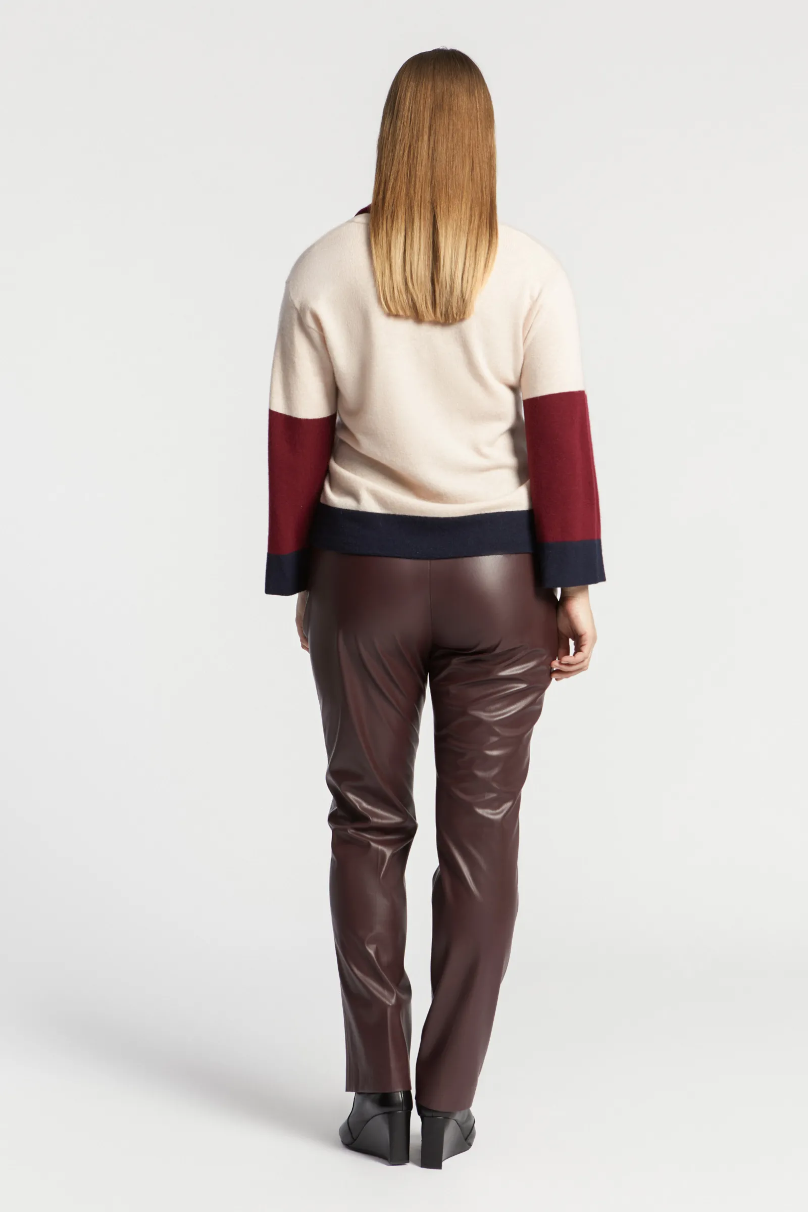Xandres Pantalon en faux cuir à élastique-Femme Xandres Plus|Pantalons