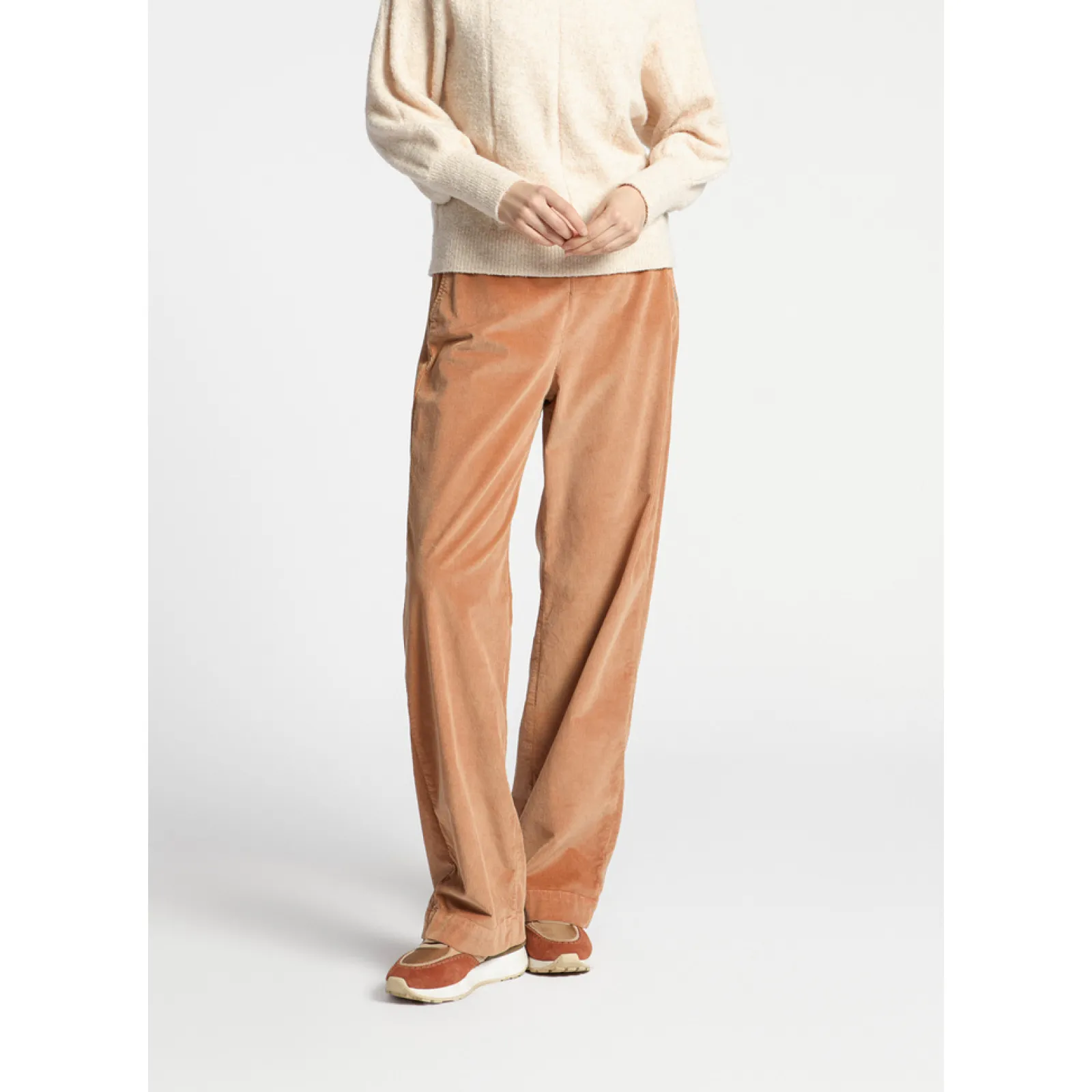 Xandres Pantalon extensible en velours côtelé-Femme Pantalons