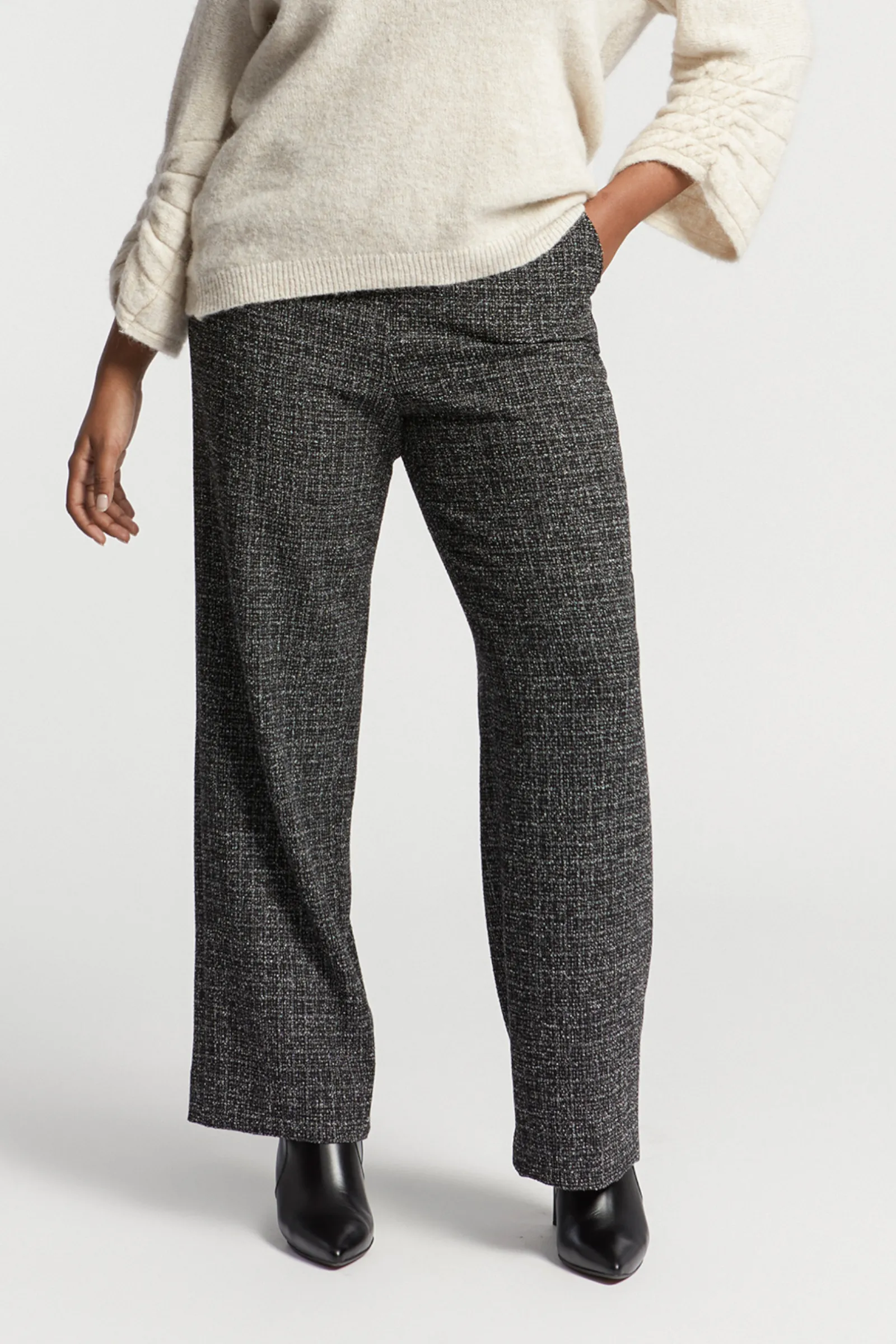 Xandres Pantalon habillé en tissu bouclettes-Femme Xandres Plus|Pantalons