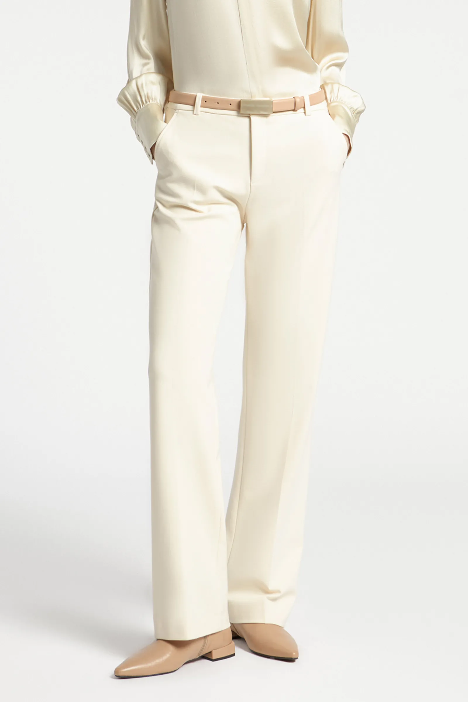 Xandres Pantalon habillé à jambes droites-Femme Pantalons