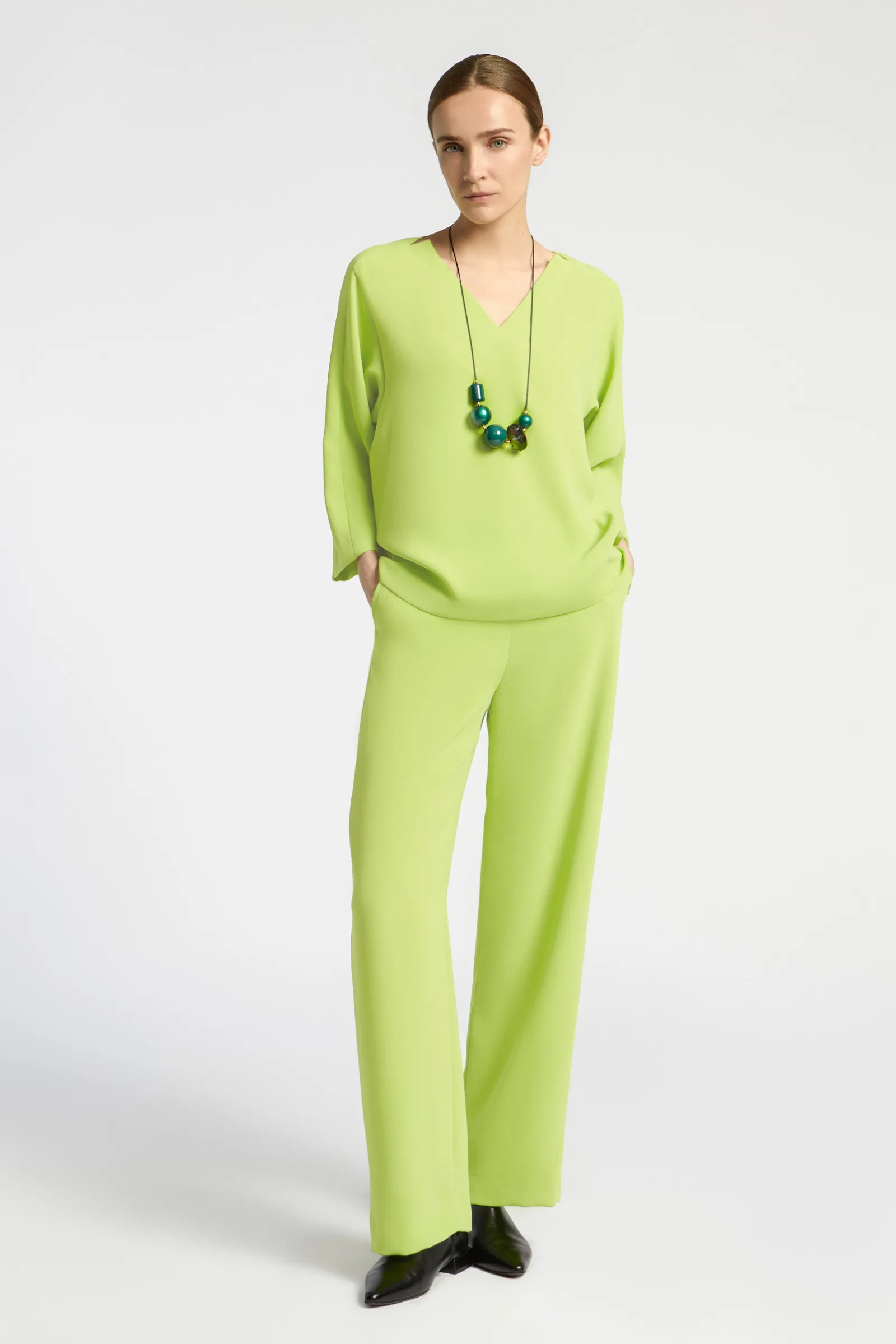 Xandres Pantalon habillé à jambes droites-Femme Pantalons