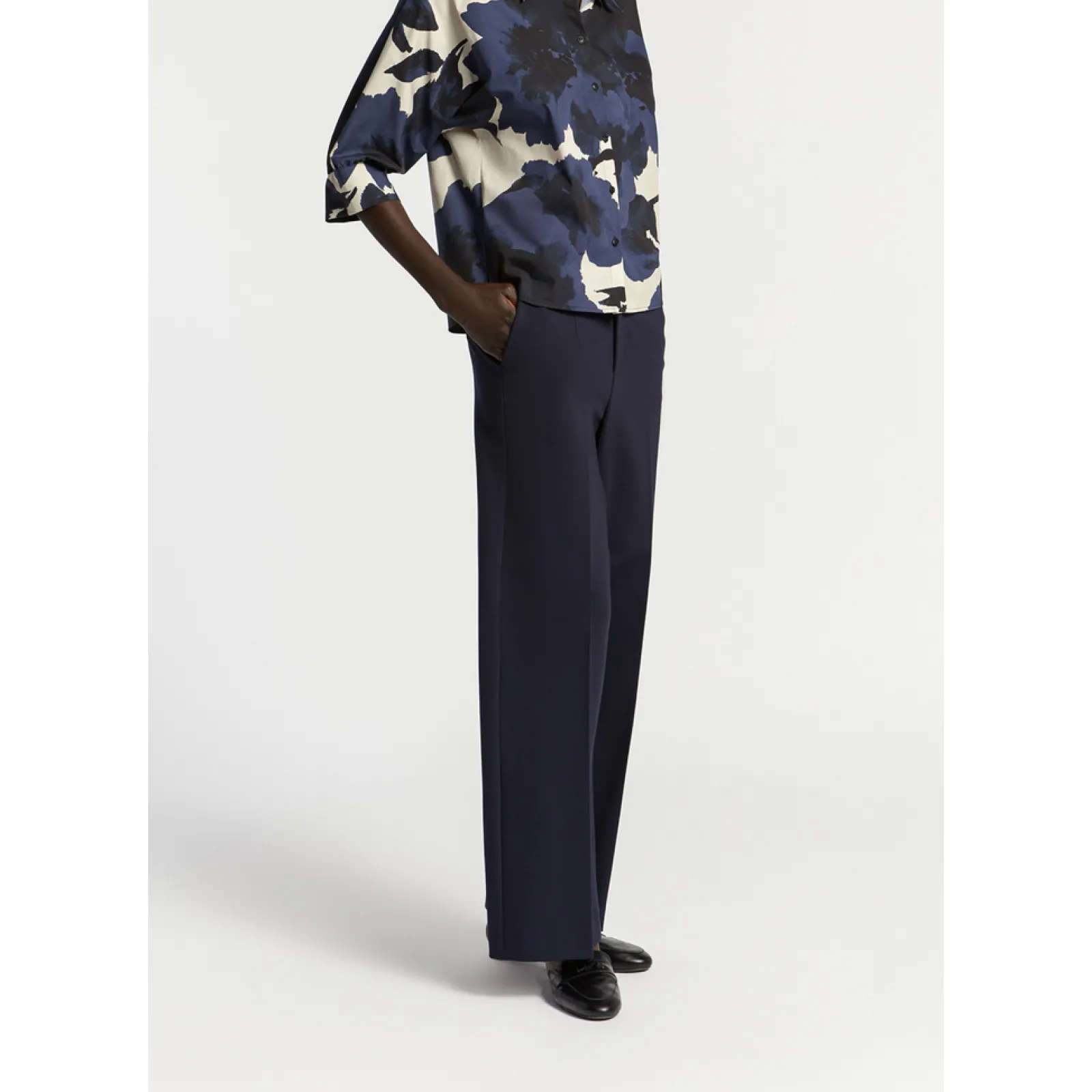 Xandres Pantalon habillé à jambes larges-Femme Pantalons
