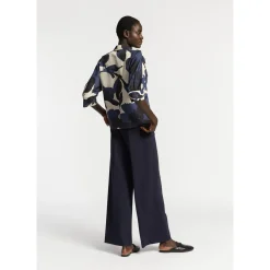 Xandres Pantalon habillé à jambes larges-Femme Pantalons
